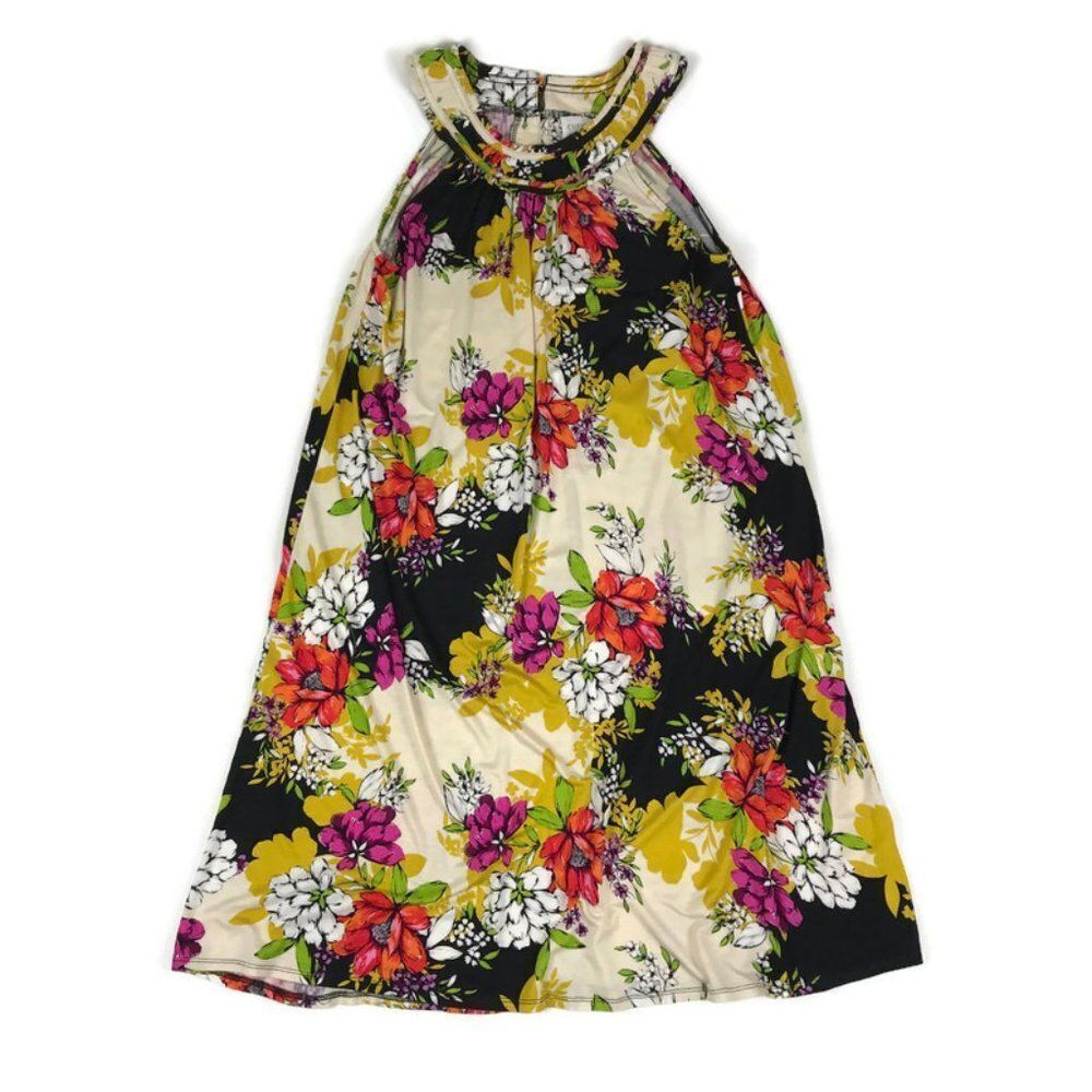 NEW Cupio Floral Halter Dress Women's Size Medium Stretch Sleeveless Spring